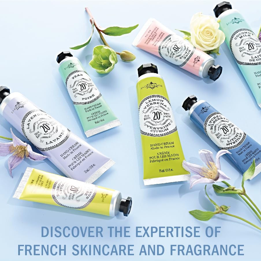 La Chatelaine Hand Cream Trio Tin Gift Set, Ready-To-Gift Tin, Nautral, Made In France With 20% Organic Shea Butter, Nourishing