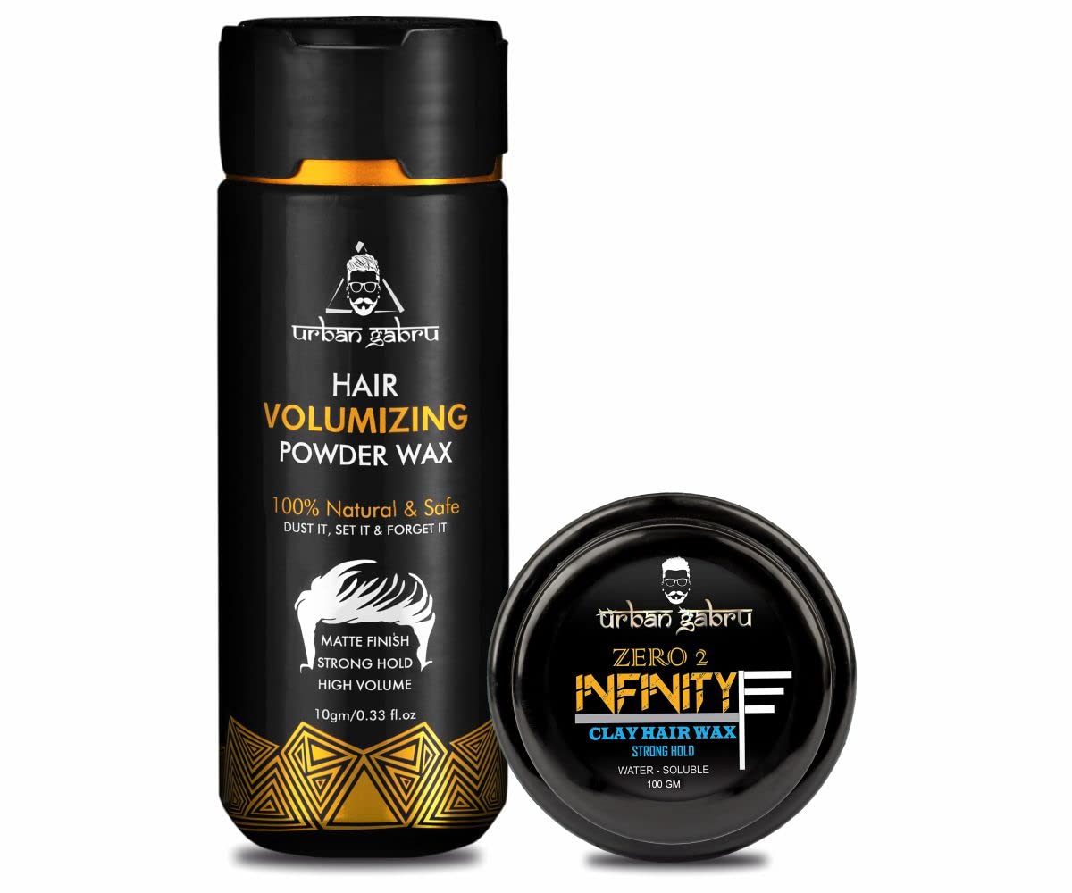 Urbangabru Hair Volumizing Powder Wax (10 Gm) & Infinity Hair Wax (100 Gm)  Hair Styling Combo Kit