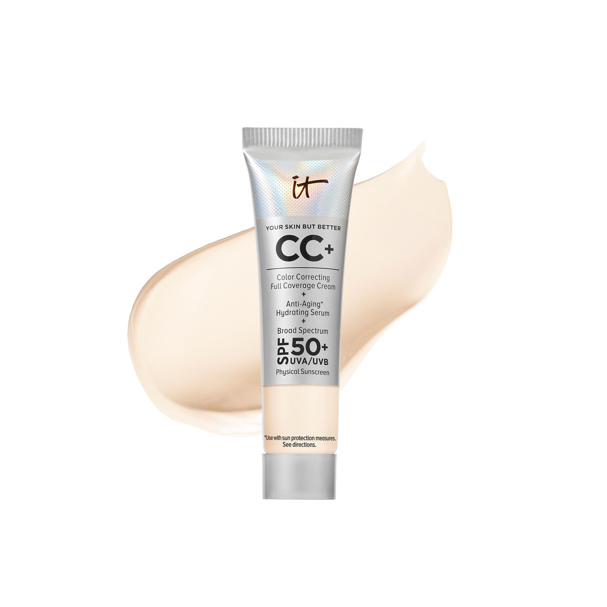 It Cosmetics Your Skin But Better Cc+ Cream Travel Size, Fair - Color Correcting Cream, Full-Coverage Foundation, Hydrating Seru