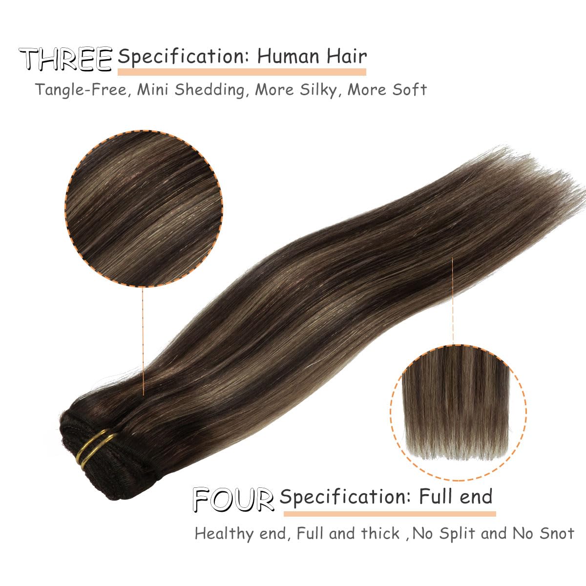 Caliee Balayage Dark Brown And Chestnut Brown With Dark Brown Roots 18Inch Clip In Hair Extensions Human Hair Silky Straight 120