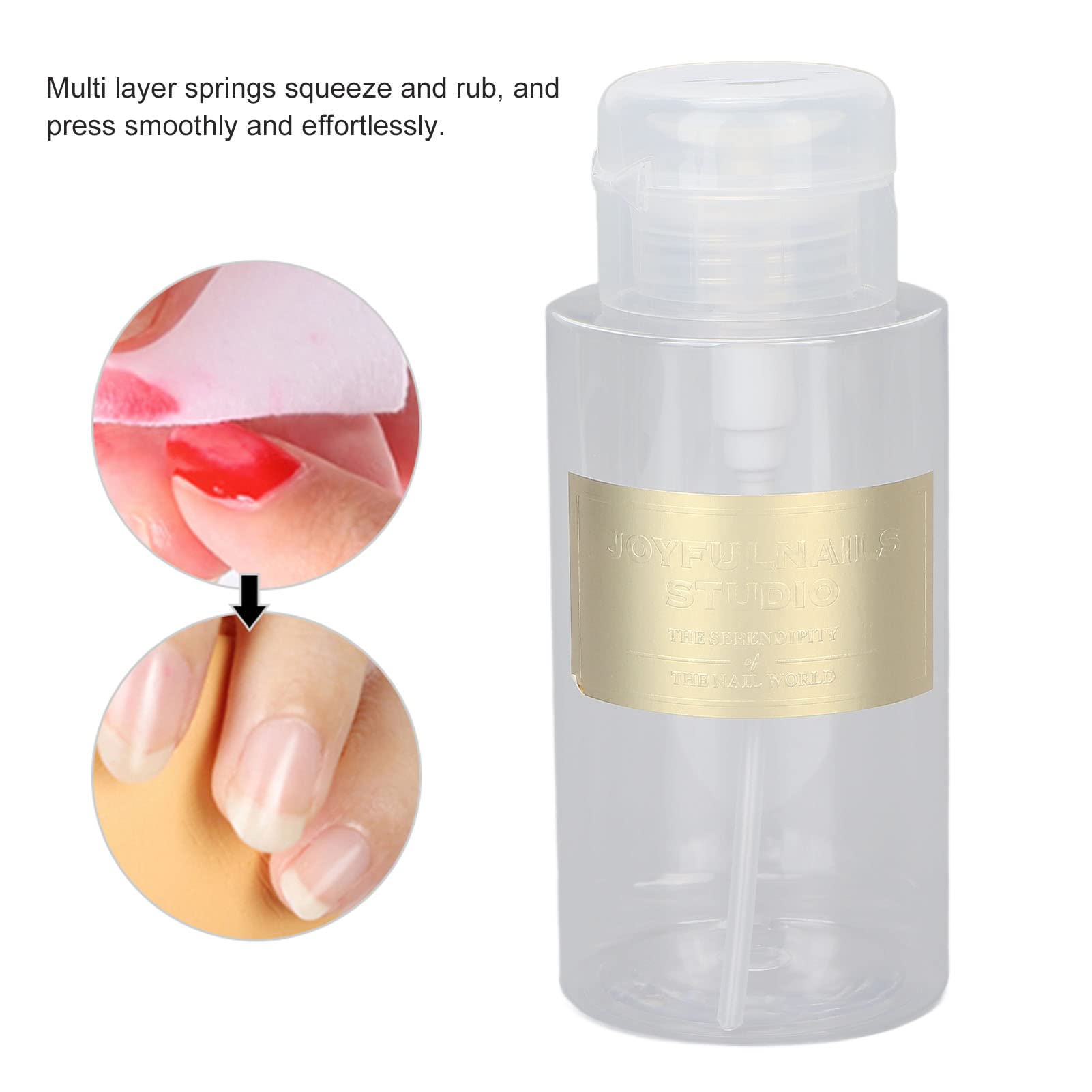 300Ml Push Pump Dispenser Bottle, Multi Purpose Nail Remover Lotion Pump Dispenser, Empty Press Bottle For Nail Polish And Makeu
