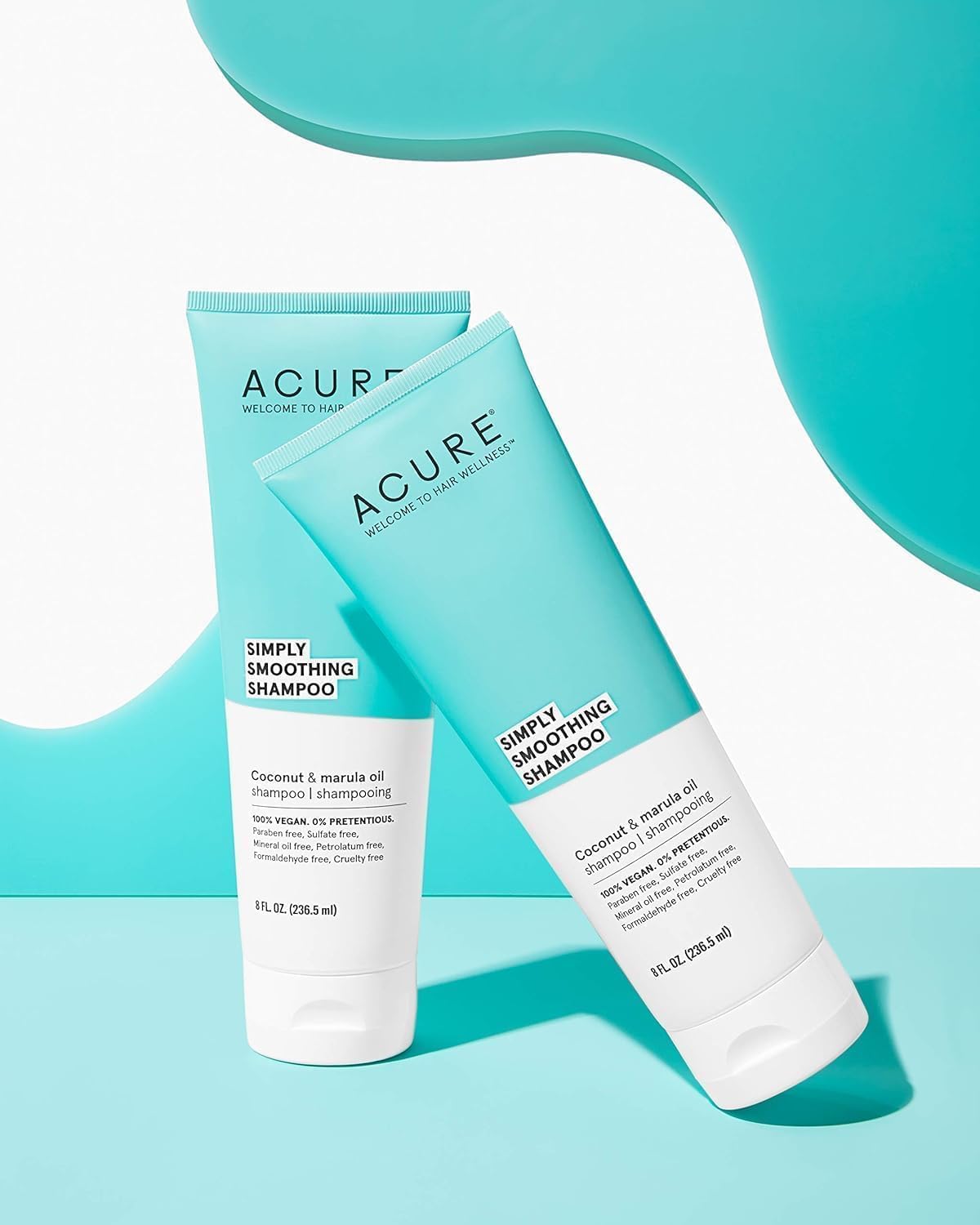 Acure Simply Smoothing Shampoo, Water, Coconut & Marula Oil, 100% Vegan, Performance Driven Hair Care, Smooths & Reduces Frizz,