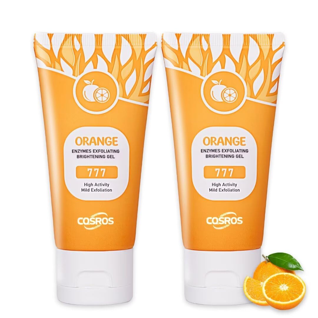 Orange Exfoliating Gel Scrub for Face and Body Skin, Deep Cleansing Moisturizing Skin Exfoliator Gel, Natural Orange Exfoliating