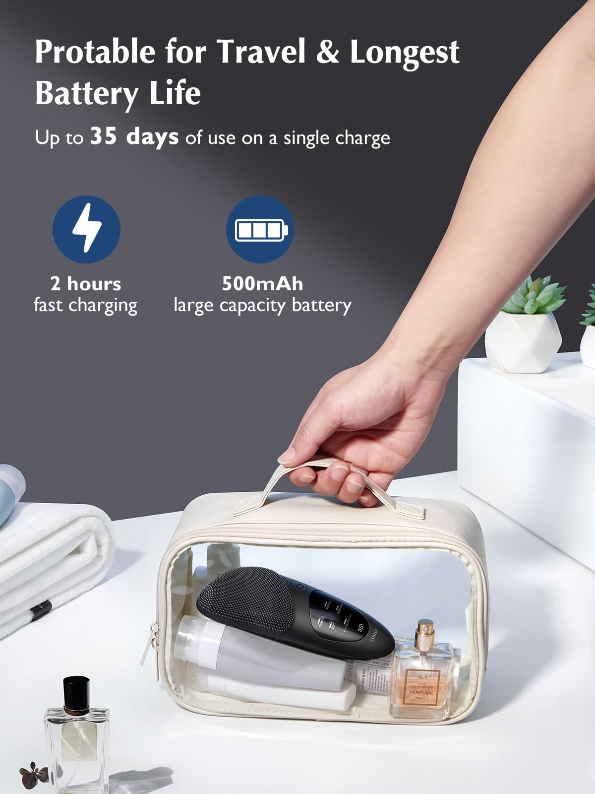 Face Scrubber Facial Cleansing Brush: Coslus Ipx7 Waterproof Rechargeable Face Brush, 4 Cleansing Modes With Eye Protection, Ele