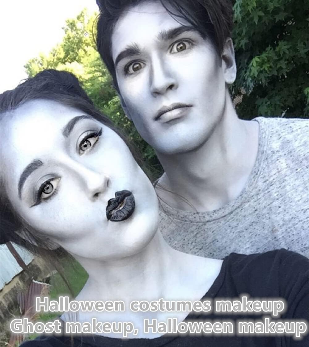 Go Ho Light Grey Face Paint Stick,Water Based Cream Gray Body Paint Washable,Face Paint Kit Full Coverage Oil-Free,Halloween Cos