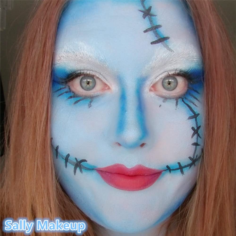 Go Ho Makeup Sky Blue Cream-Blendable Stick - Body Paint Professional Sfx Makeup,Safe Facepaint Nose&Lip Smacking For Halloween(