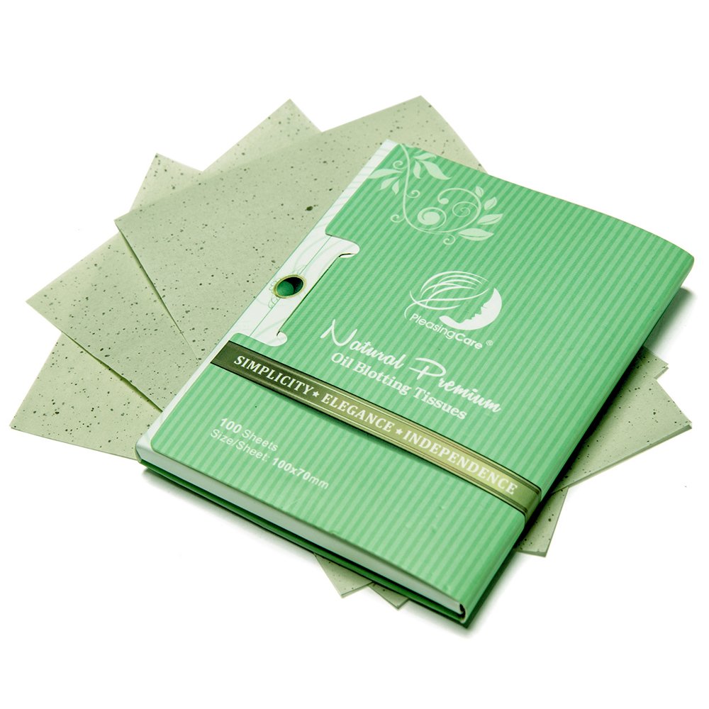 Facial Oil Blotting Paper For Oily Skin, 100 Count, pack of 6 - Natural Green Tea Face Absorbing Sheets, Skin Care and Oil Contr