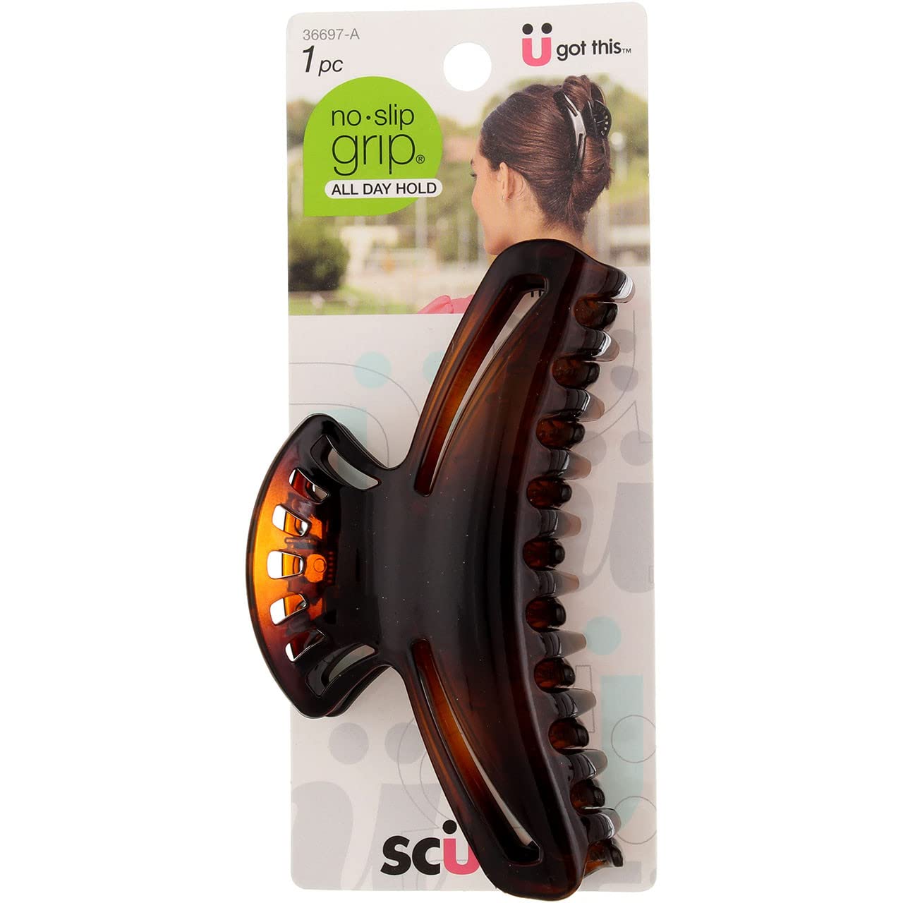 Scunci No-Slip Grip Claw Clip, Color May Vary 1 Each