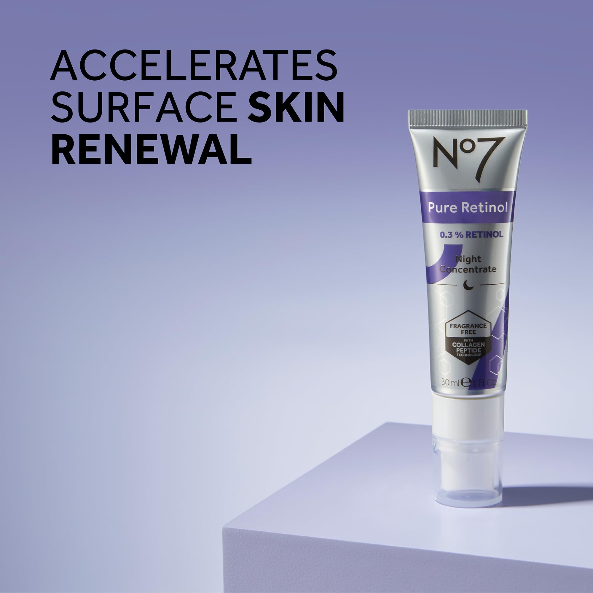 No7 Advanced Retinol Complex Night Concentrate - Slow Release Retinol Serum Complex + Peptide Matrixyl 3000+ Boosted Overnight A