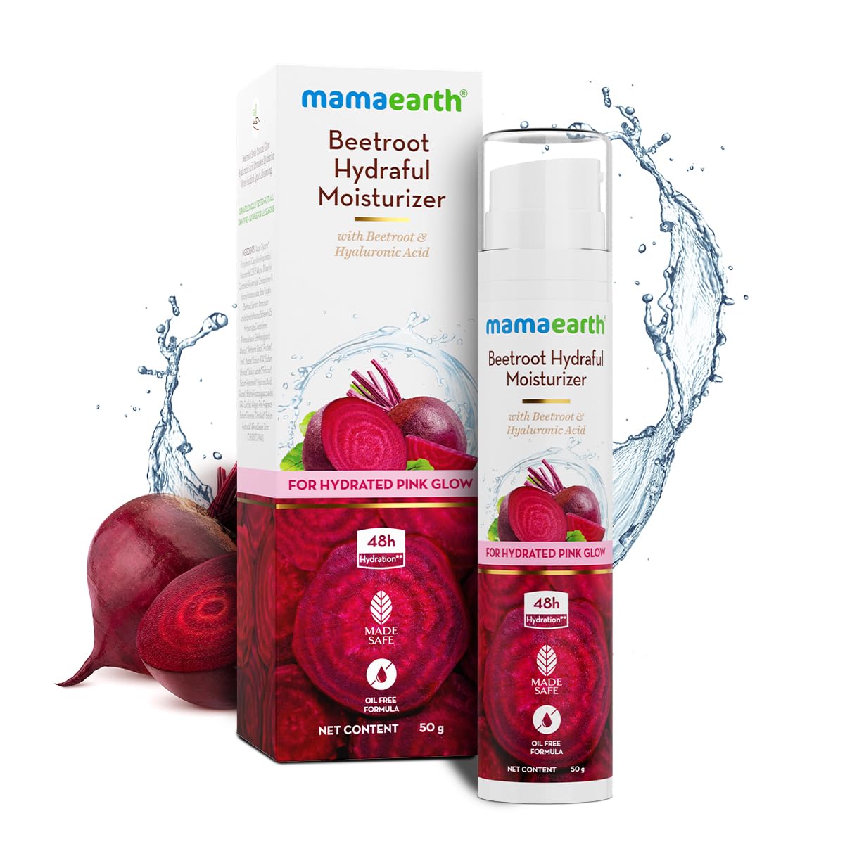 MAMAEARTH Beetroot Hydraful Face Moisturizer for Hydrated Pink Glow | Give Up to 48-Hour Hydration | Infused with Hyaluronic Aci