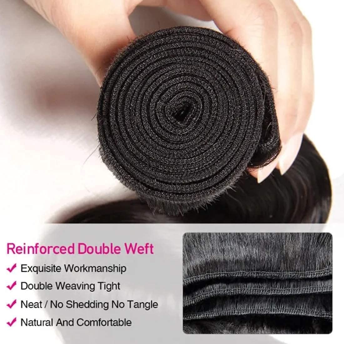 UNice Hair Body Wave Human Hair 4 Bundles 26 26 26 26 inch, 10A Brazilian Unprocessed Human Virgin Hair Wavy Weaves Sew In Exten