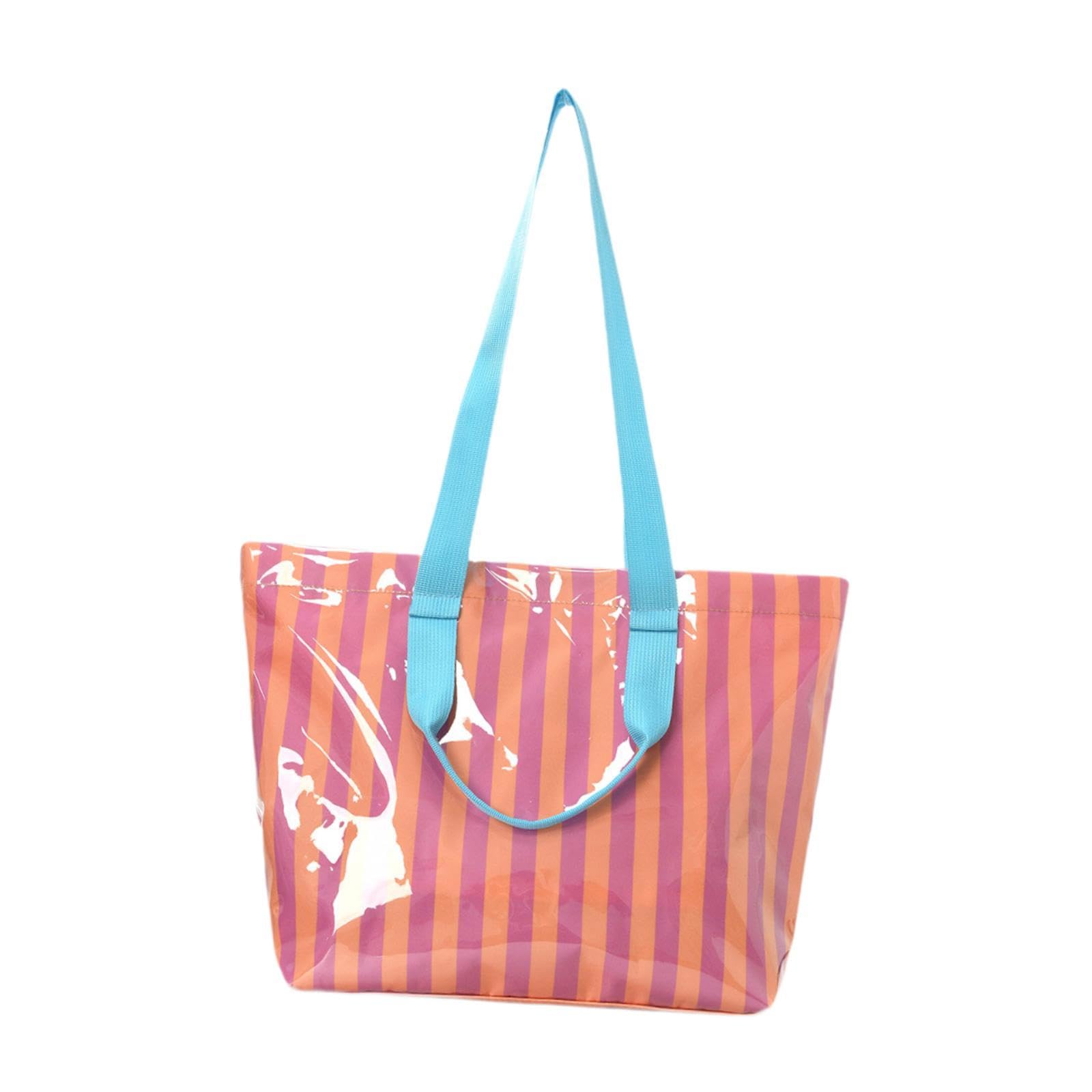 Enakshi (Label) Pexorva Beach Tote Bag Large Capacity Casual Weekend Bag For Errands Shopping Picnic Orange Pink|Clothing Shoes 