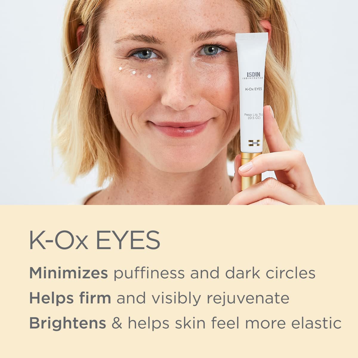 Isdin K-Ox Under-Eye Brightening Cream For Puffiness And Dark Circles With Anti-Aging Benefits, Vitamin K And Hyaluronic Acid, V