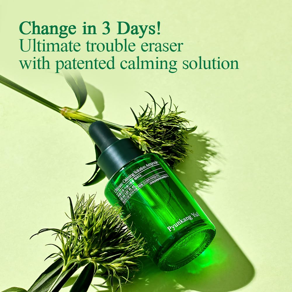 Pyunkang Yul Ultimate Calming Solution Ampoule With Shea Butter, Honeysuckle Flower, Ceramides, Cica To Rapidly Soothe, Moisturi