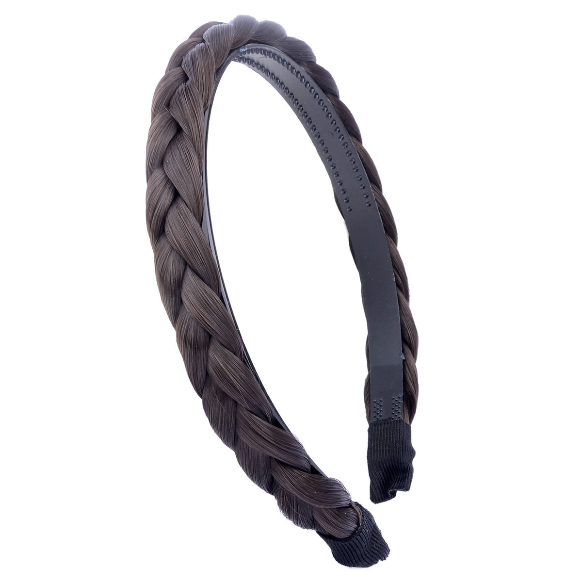 DIGUAN Headband Synthetic Hair Plaited Headband Braid Braided With Teeth Hair Band Accessories for Women Girl Wide 0.6 Inch (Thi
