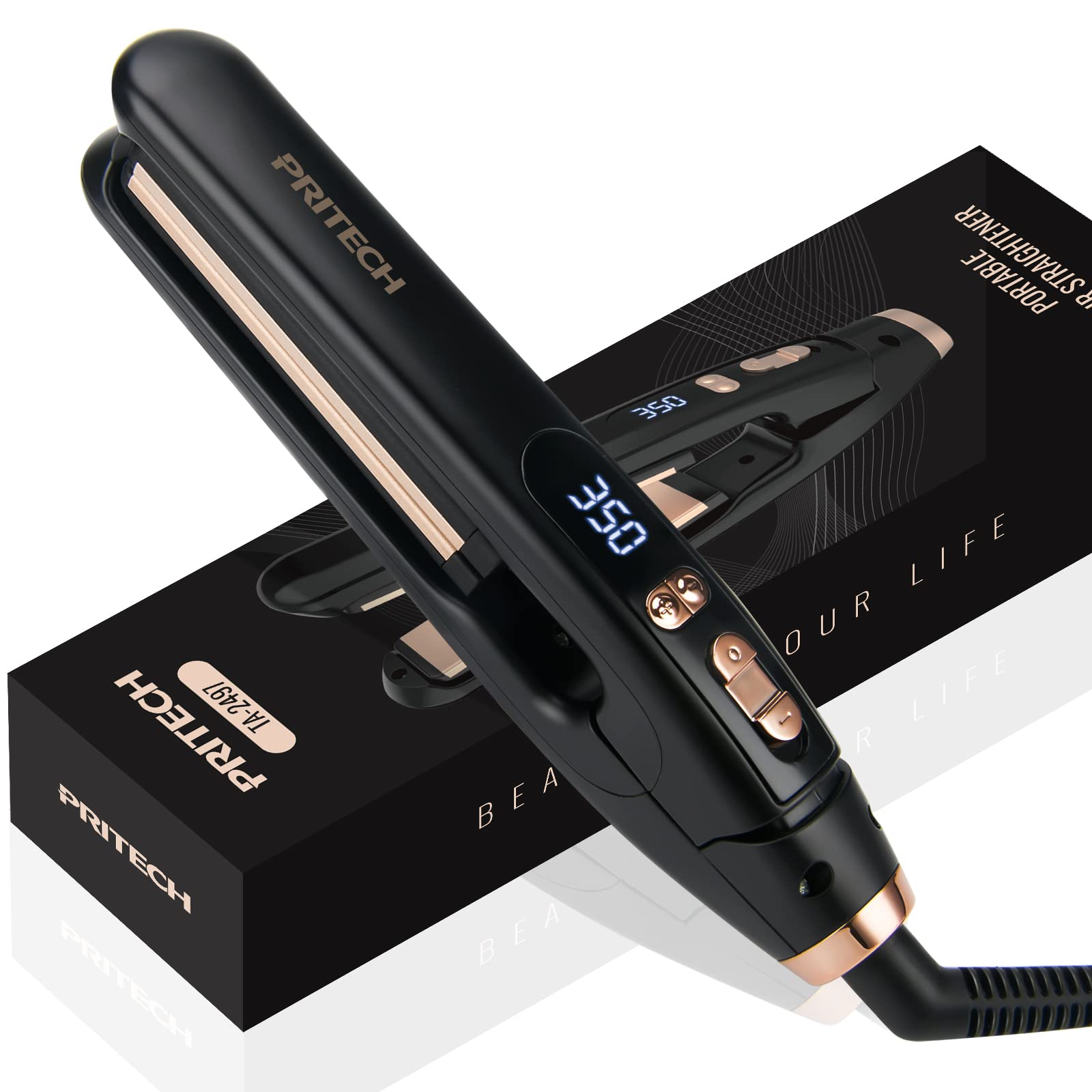 PRITECH Mini Flat Iron Portable Hair Straightener