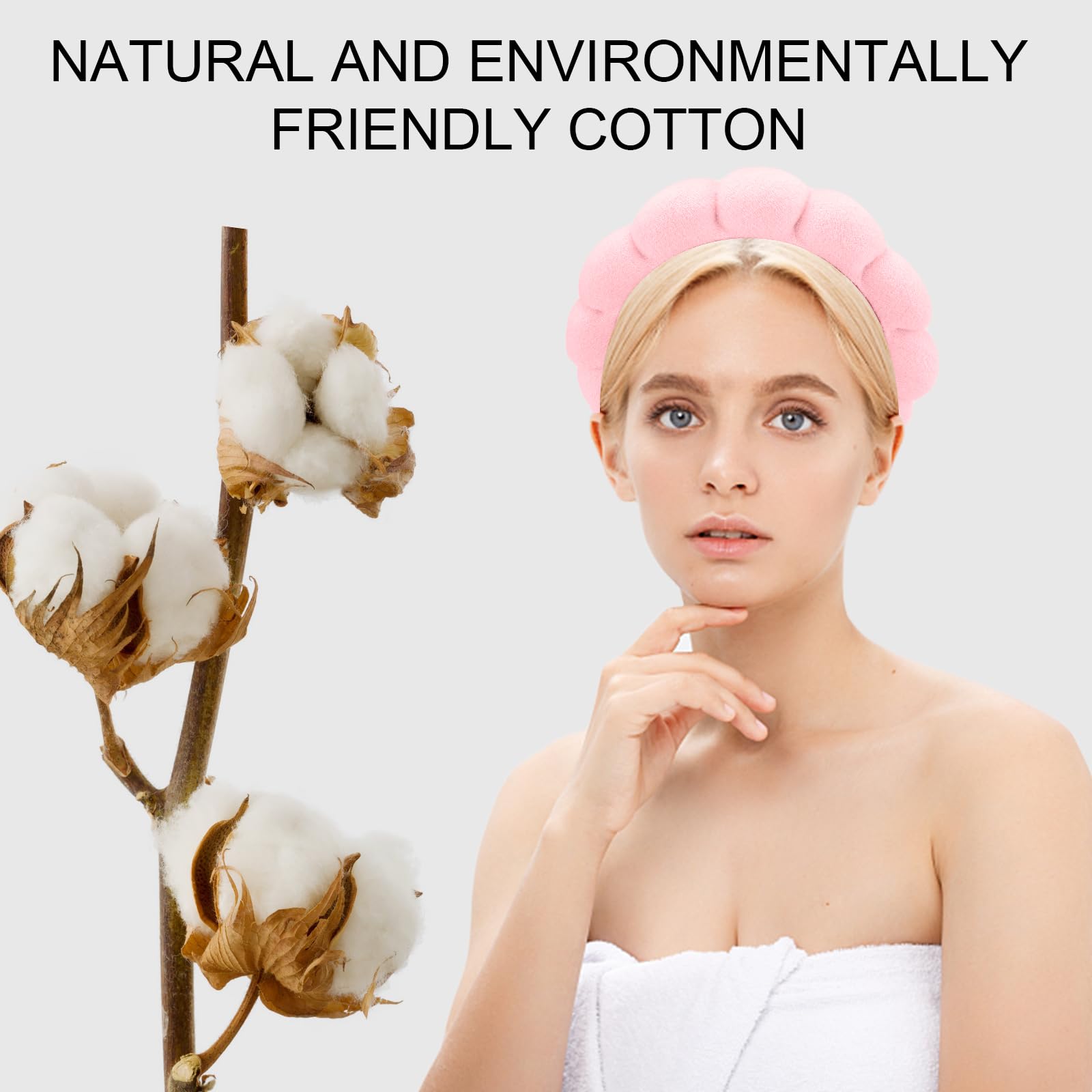 Canitor 4 PCS Spa Headband - Pink Skincare Makeup Face Wash Skin Care Make Up Cute Preppy Teen Girl Gifts Trendy Stuff Aesthetic