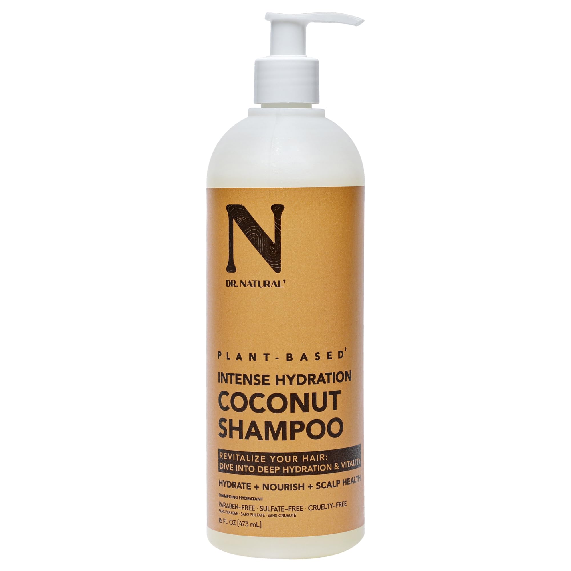 Dr. Natural Coconut Shampoo, 16 Oz - Hydrating Shampoo For Dry Hair - Promotes Hair Growth, Prevents Breakage And Scalp Health -