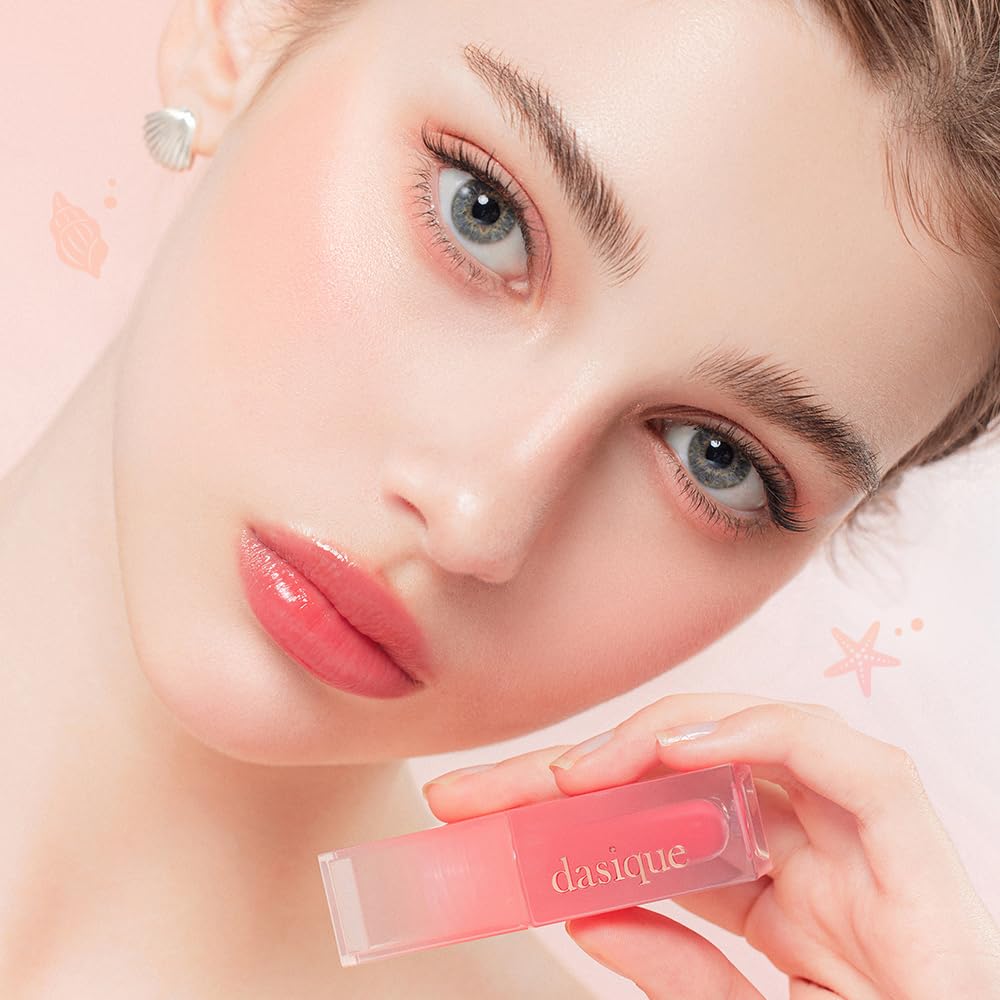 dasique Juicy Dewy Tint (13 Coral Fizz) 0.12 oz | Light Application with moisture | Long-wearing Glossy Lip Stain, Non-sticky |