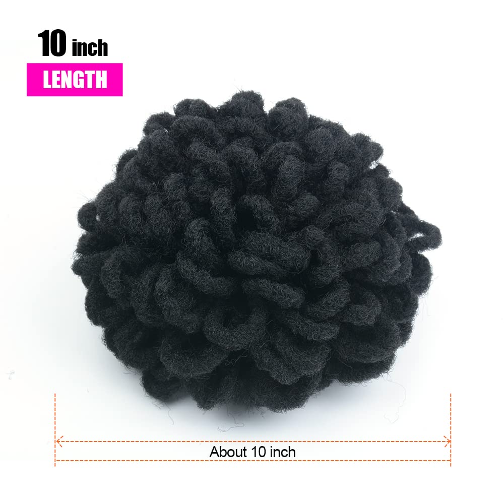 Yinmei Baibian 10Inch Dreadlocks Bun Drawstring Ponytail Hair Chignon Curly Braided Afro Puff Nu Locs Braids Buns Hairpiece Synt
