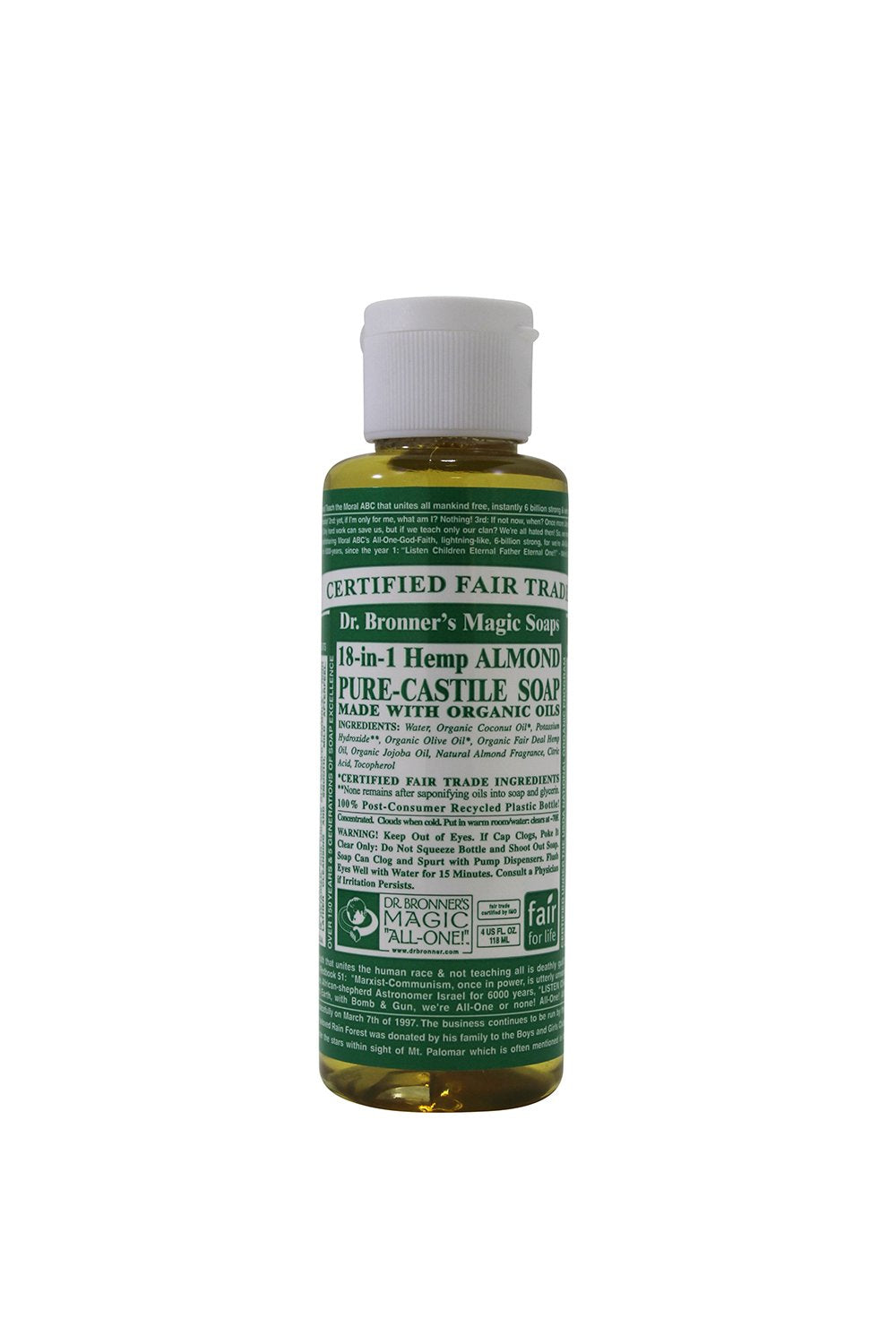 Dr Bronners Magic Soap All One Csal04 4 Oz Almond 18 In 1 Dr. Bronner'S Liquid Soap