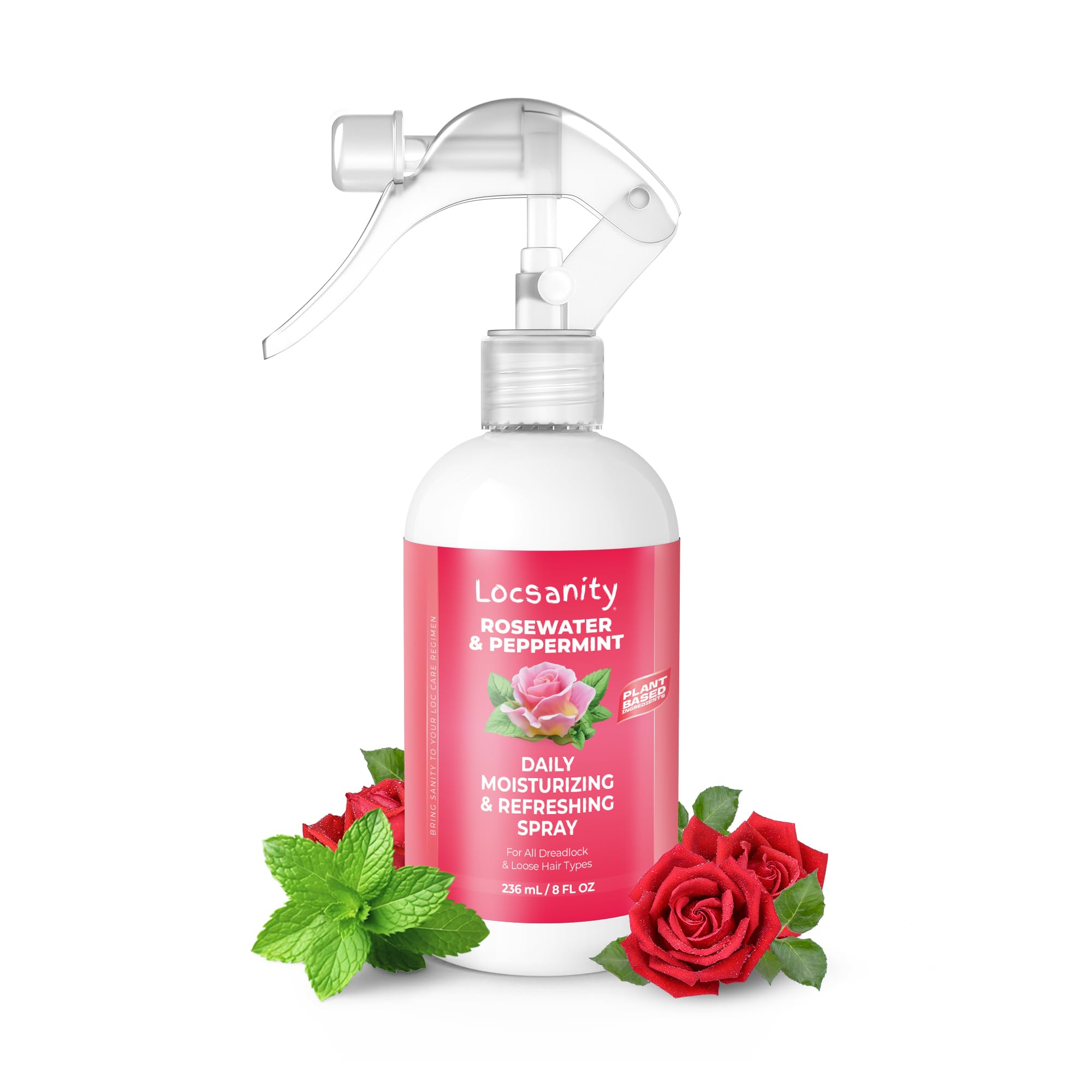 Locsanity Daily Moisturizing Rose Water and Peppermint Hair Scalp Refresher for Locs and Dreadlocks - Natural Loc Care and Maint