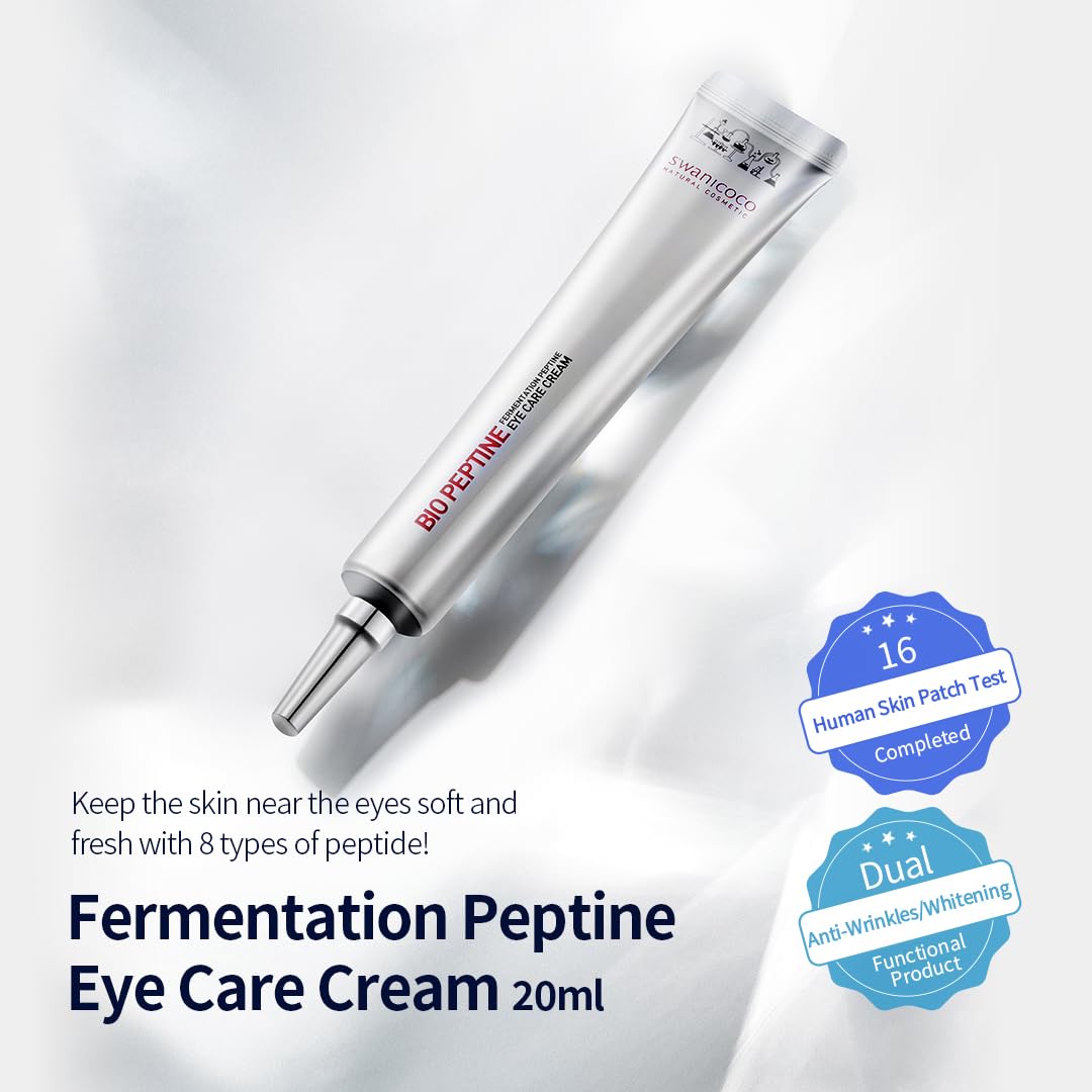 Swanicoco Fermentation Peptine Eye Care Cream (Tube 20Ml), Improve Dark Circles, Anti-Aging, Contains 8Types Of Peptide, Wrinkle