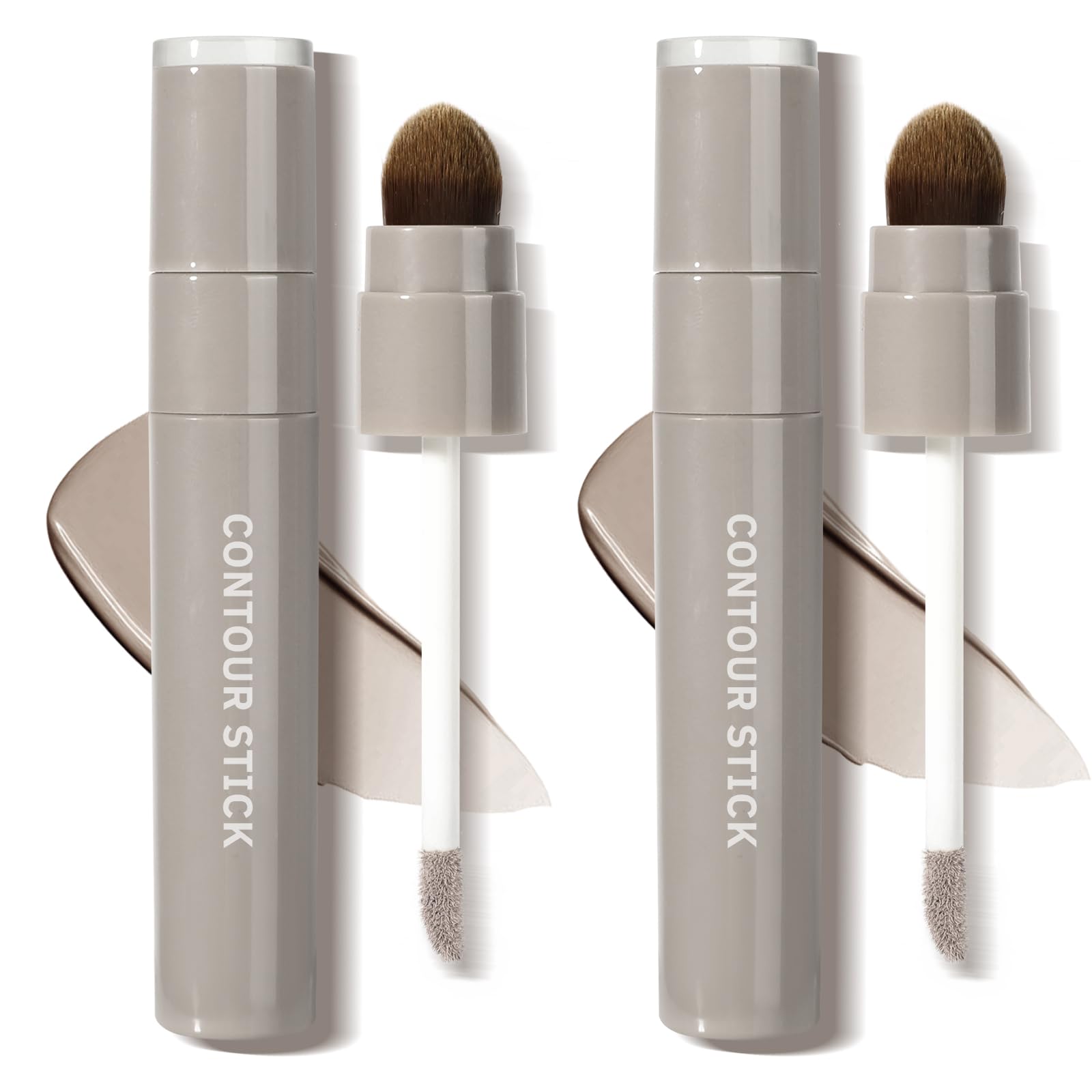 2PCS Cool Toned Liquid Contour Stick with Brush (Cool Grey & Cool Grey)