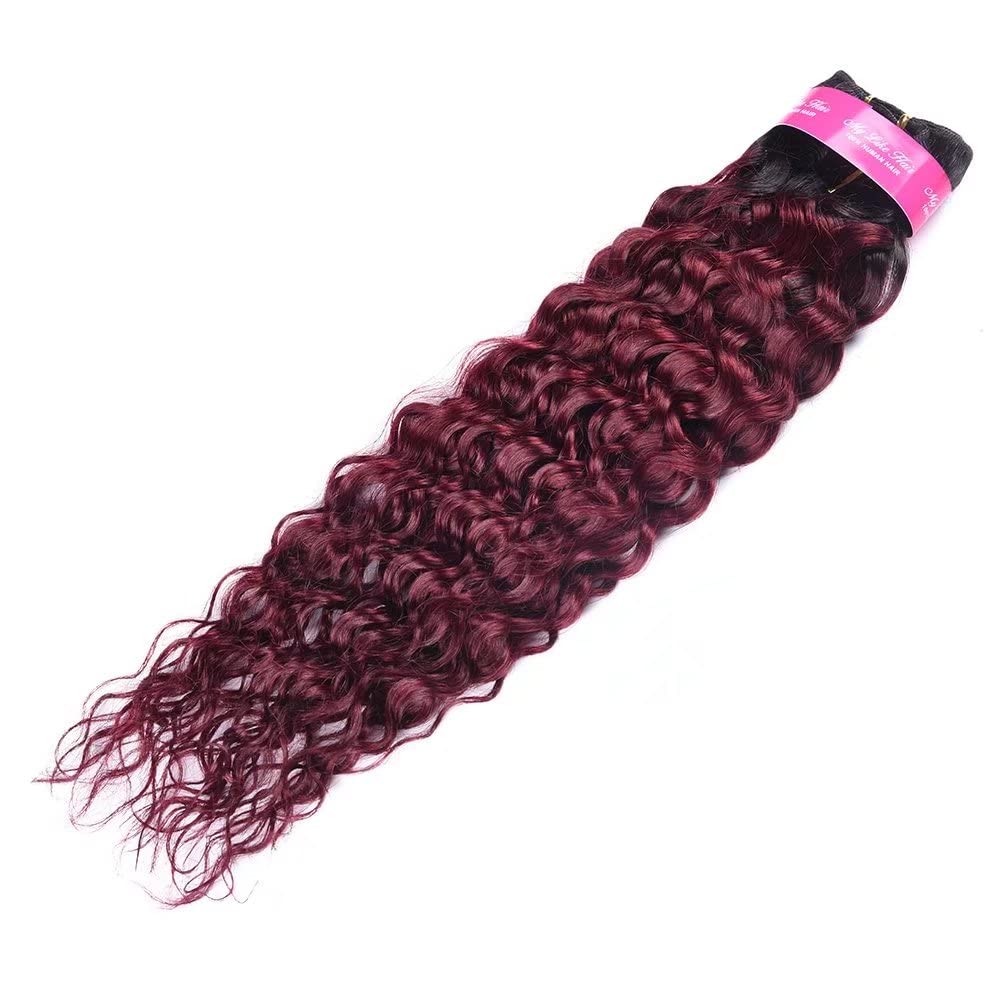 1B/99J Ombre Brazilian Hair Weave Bundles Water Wave Hair Burgundy Ombre Human Hair Bundles Unprocessed Wet And Wavy Virgin Hair