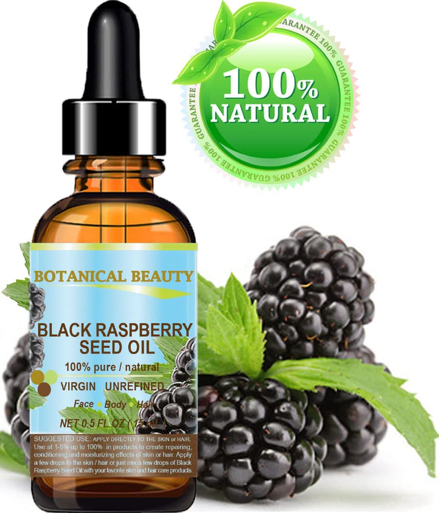 Black Raspberry Seed Oil. 100% Pure/Natural/Undiluted/Virgin/Unrefined/Cold Pressed Carrier Oil. 0.5 Fl.Oz.- 15 Ml. For Skin, Ha
