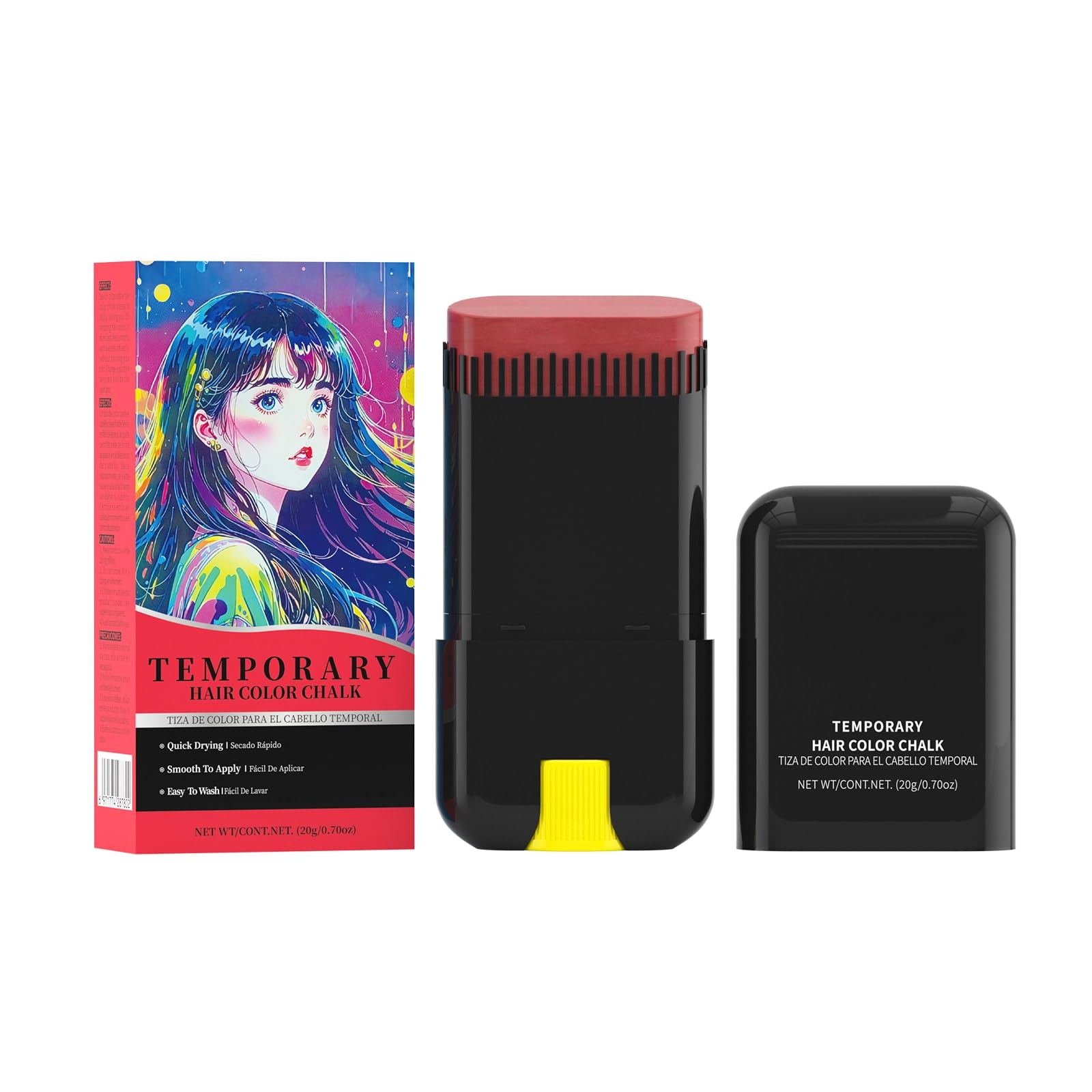 Gowwim 2in1 Hair Color Stick & Comb, Waterproof and SweatProof Hair Dye Stick, Instant and Convenient Hair Dyeing for Parties