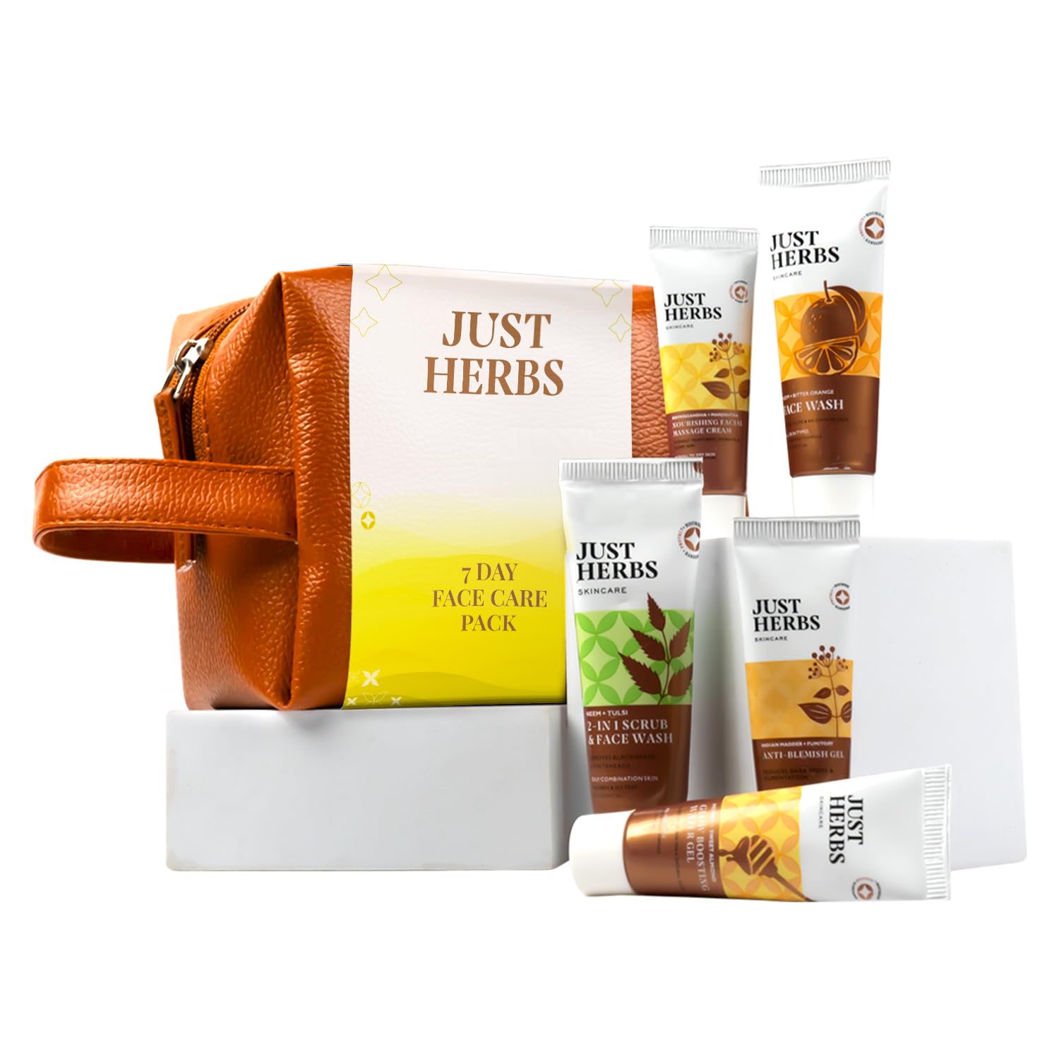 Just Herbs 7 Days Face Care Pack Skincare Essentials Combo With Facewash | Honey Facial Gel | Honey Exfoliating Gel | Herbal Mas