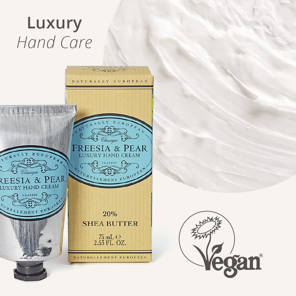 THE SOMERSET TOILETRY COMPANY Freesia & Pear Hand Cream 20% Shea Butter 75ml - Moisturizing for Dry Hands, Plastic Packaging