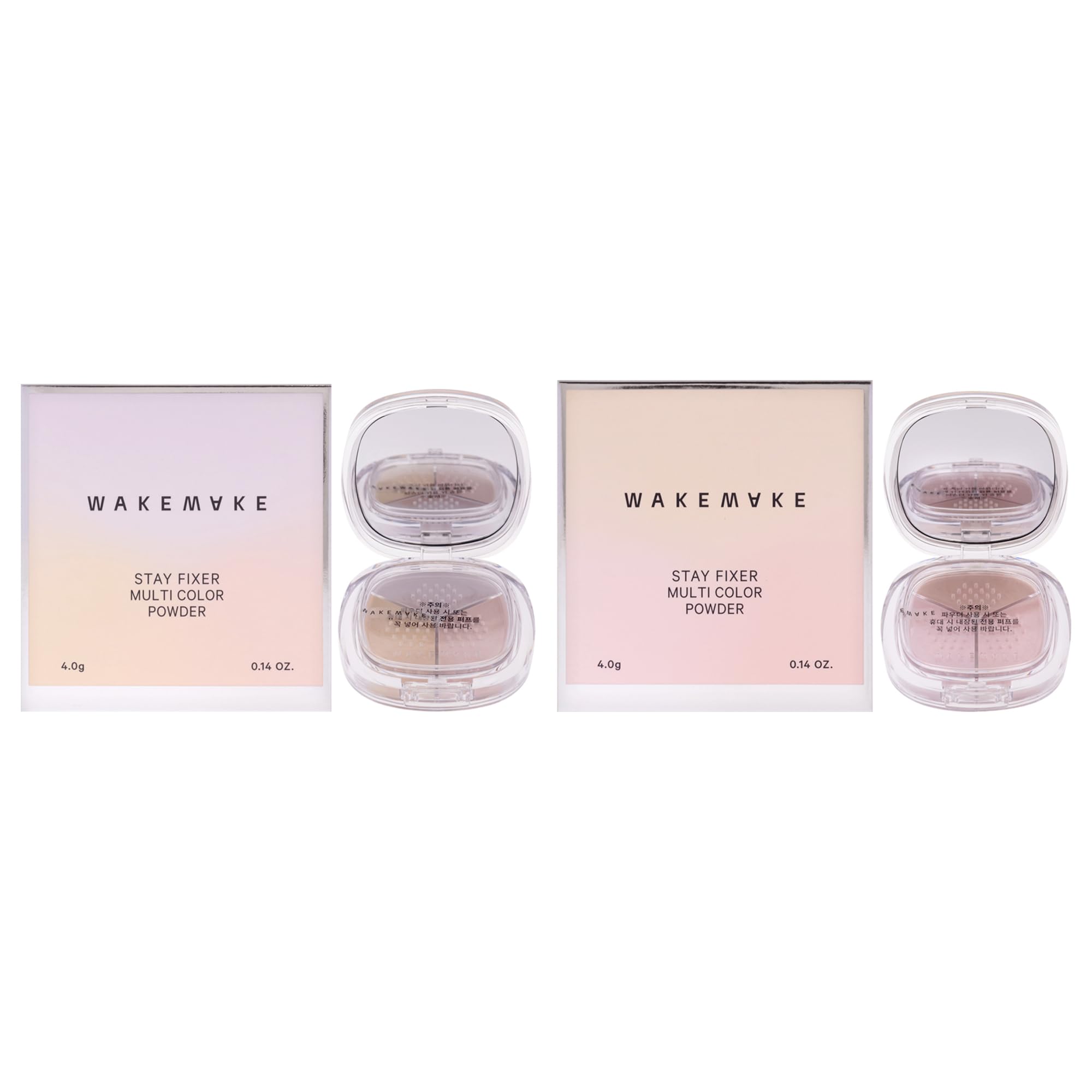 Stay Fixer Multi Color Powder Kit by Wakemake for Women - 2 Pc Kit 0.14oz Powder - 02 Light Skin, 0.14oz Powder - 03 Satin Pink