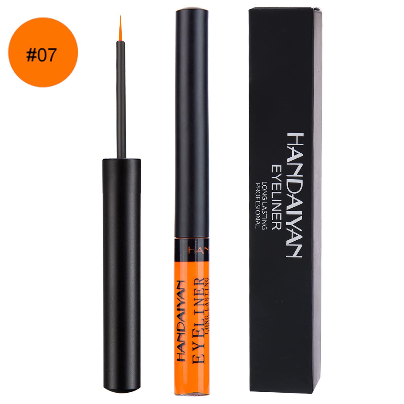 Dekrion Liquid Eyeliner, Matte Colored Eyeliners, Orange Eyeliner, White Black Red Brown Green Purple Waterproof High-Pigmented