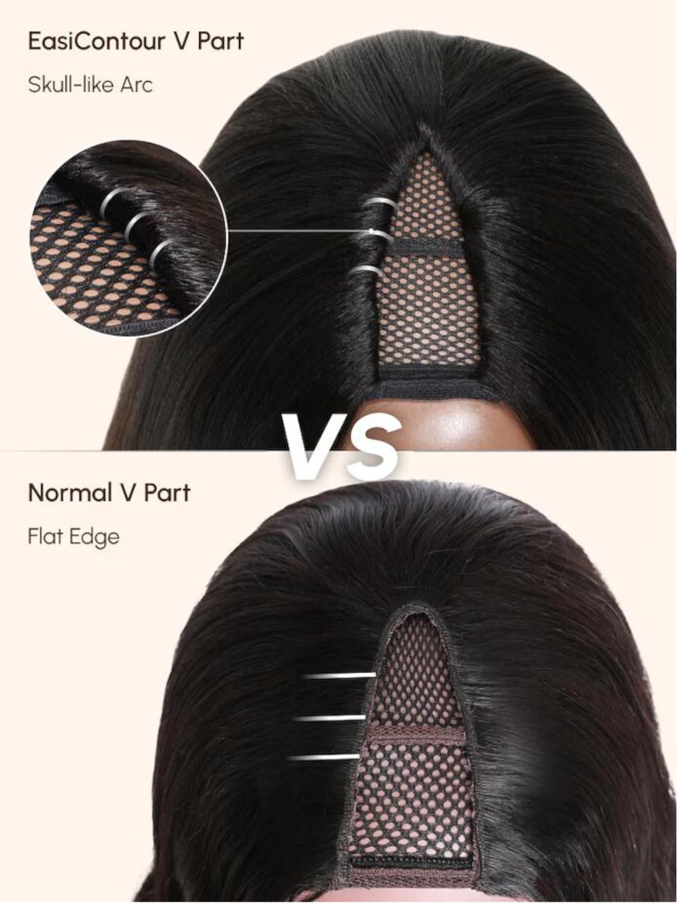Unice Easicontour V Part Wigs Human Hair Yaki Straight Glueless Wigs Human Hair Clip In Vpart Wig No Sew In No Glue Upgrade U Pa