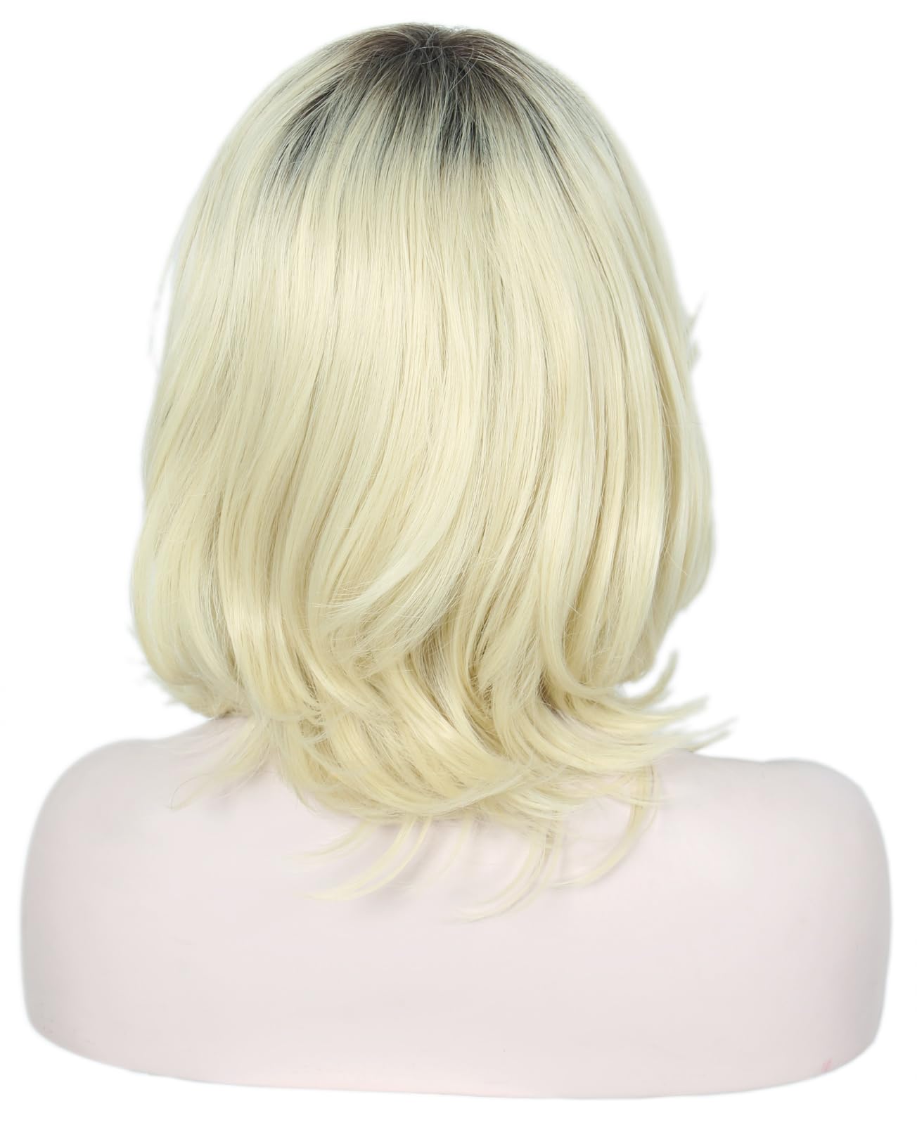 Linfairy Short Halloween Costume Cosplay Wig For Women (Blonde Ombre)