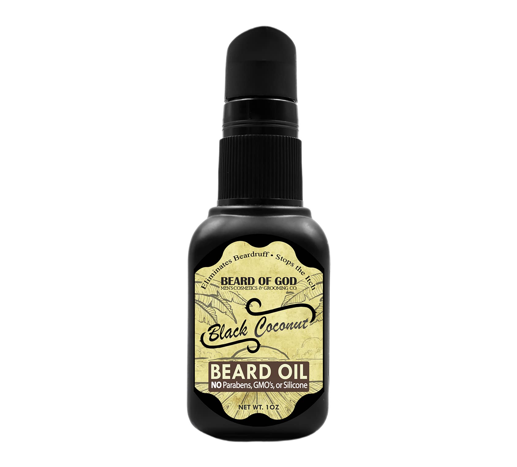 Beard of God Black Coconut  1 oz. Nourishing Beard Oil  Natural, Organic & Handcrafted in USA