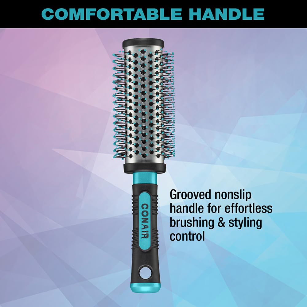 Conair Salon Results Round Hair Brush - Hair Brush Blow Dryer - Large Round Brush For Blow Out - Nylon Bristles - Ideal For Long