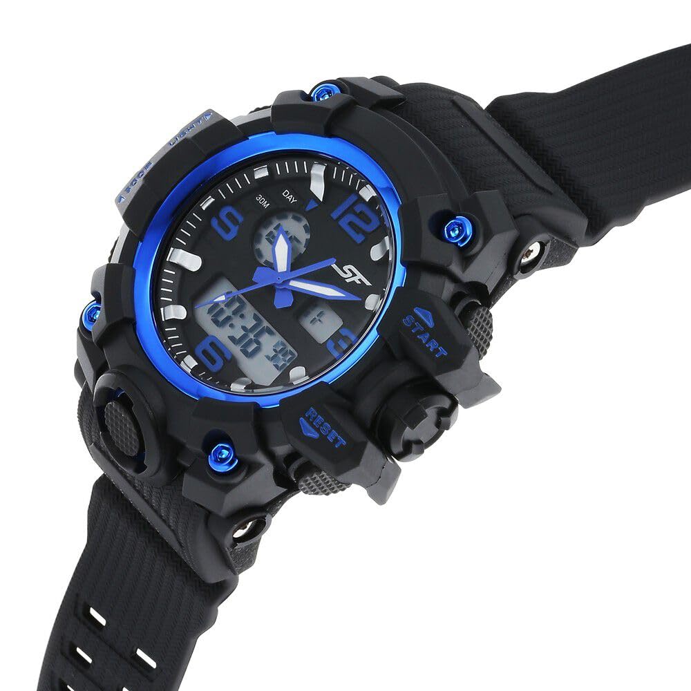 SF Sparq Ana Digi Black Dial Polyurethane Strap Watch for Men-77129PP03W, Black Colour, strap, Black Colour, strap