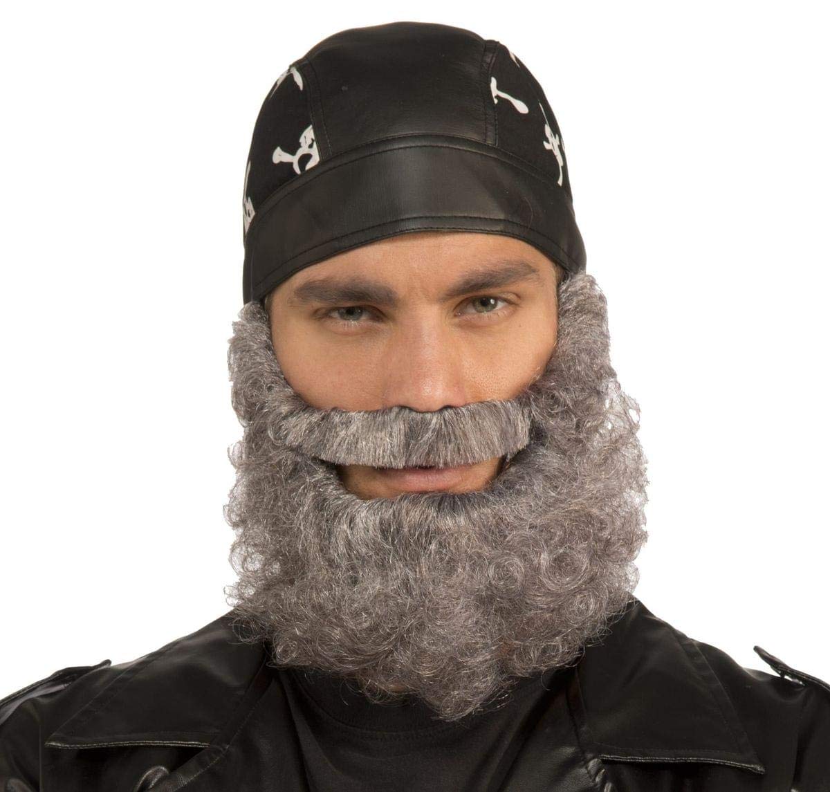 Forum Novelties 72519 Forum Men's Full Curly Beard Halloween Costume Accessory, One Size, Gray