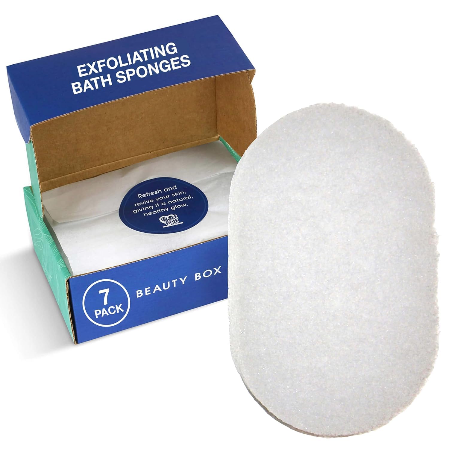 Hartfelt Body Exfoliation Beauty Box With Body Wash Scrubber | Super Soft Exfoliating Bath Sponges For Shower Women & Men | Chem