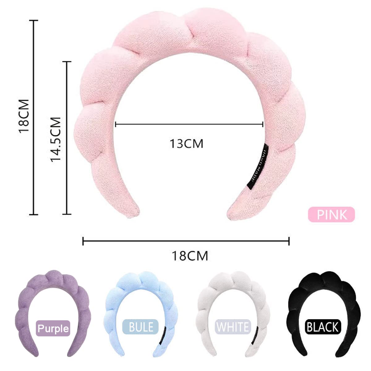 Wfwj Headband For Spa, Makeup Removal, Shower, And Skincare - Sponge Headband (White)