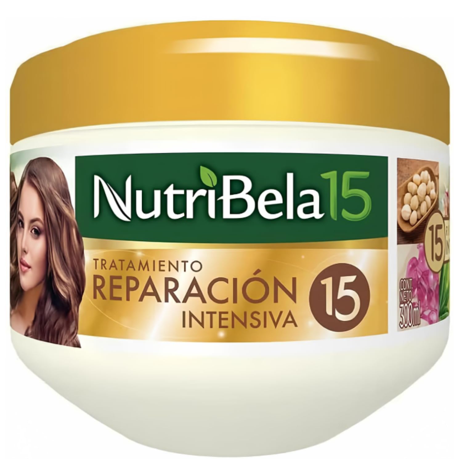 NUTRIBELA para el Cabello Tratamiento Reparacin Intensiva 10.1 Oz /300 ml | Nutribella |Tratamiento para Cabello seco y maltra