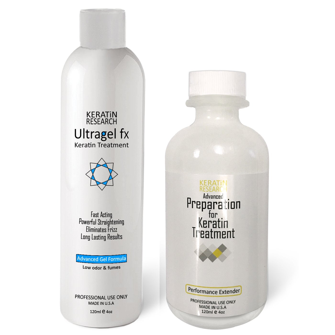 UltraGel FX Complex Brazilian Keratin Blowout Hair Treatment 120ml with Advanced Preparation All Hair Types including Coarse Cur