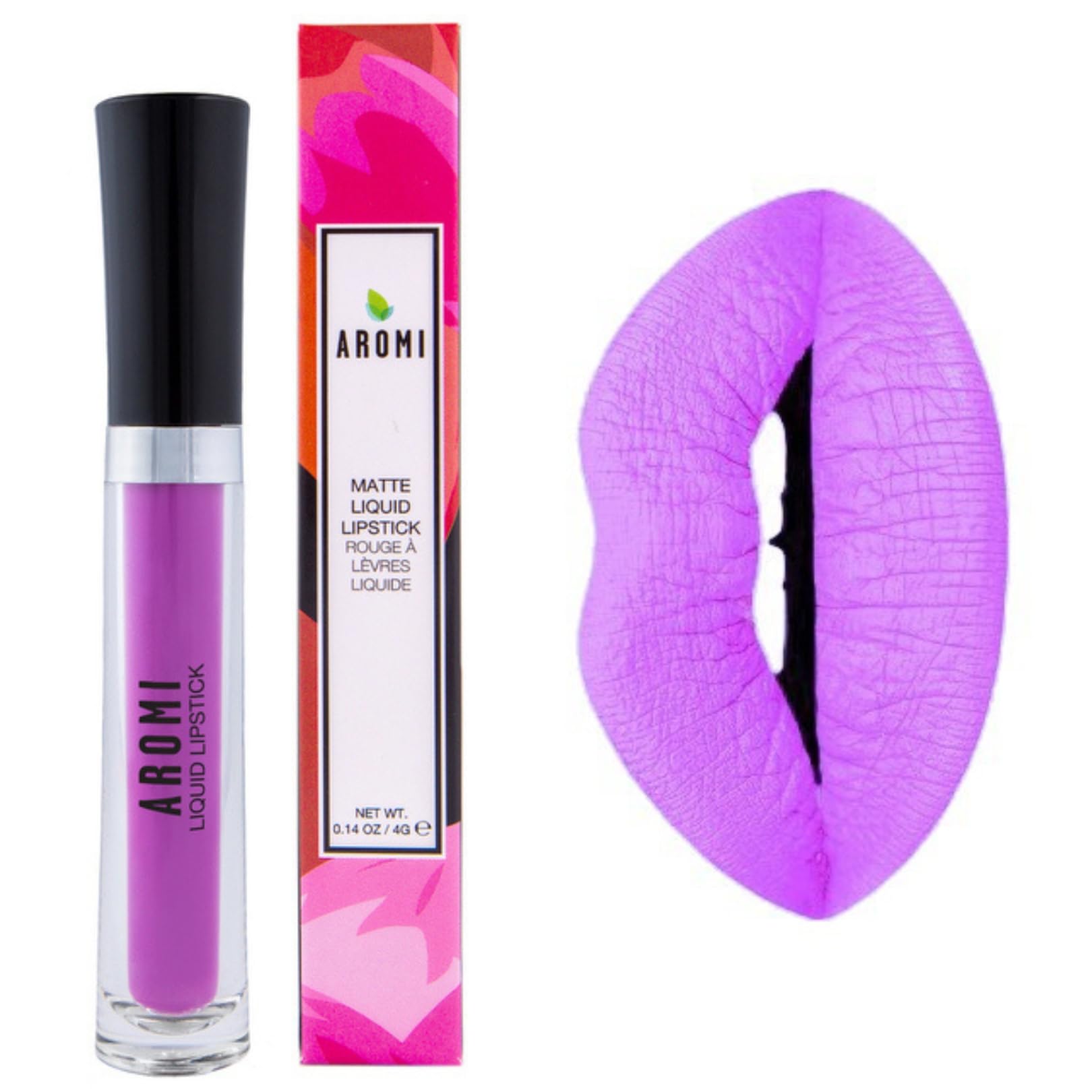 Aromi Pink Lilac Matte Liquid Lipstick | Bright Purple Lip Color, Smudge Proof, Waterproof, Long-Lasting, Vegan, Cruelty-Free (P