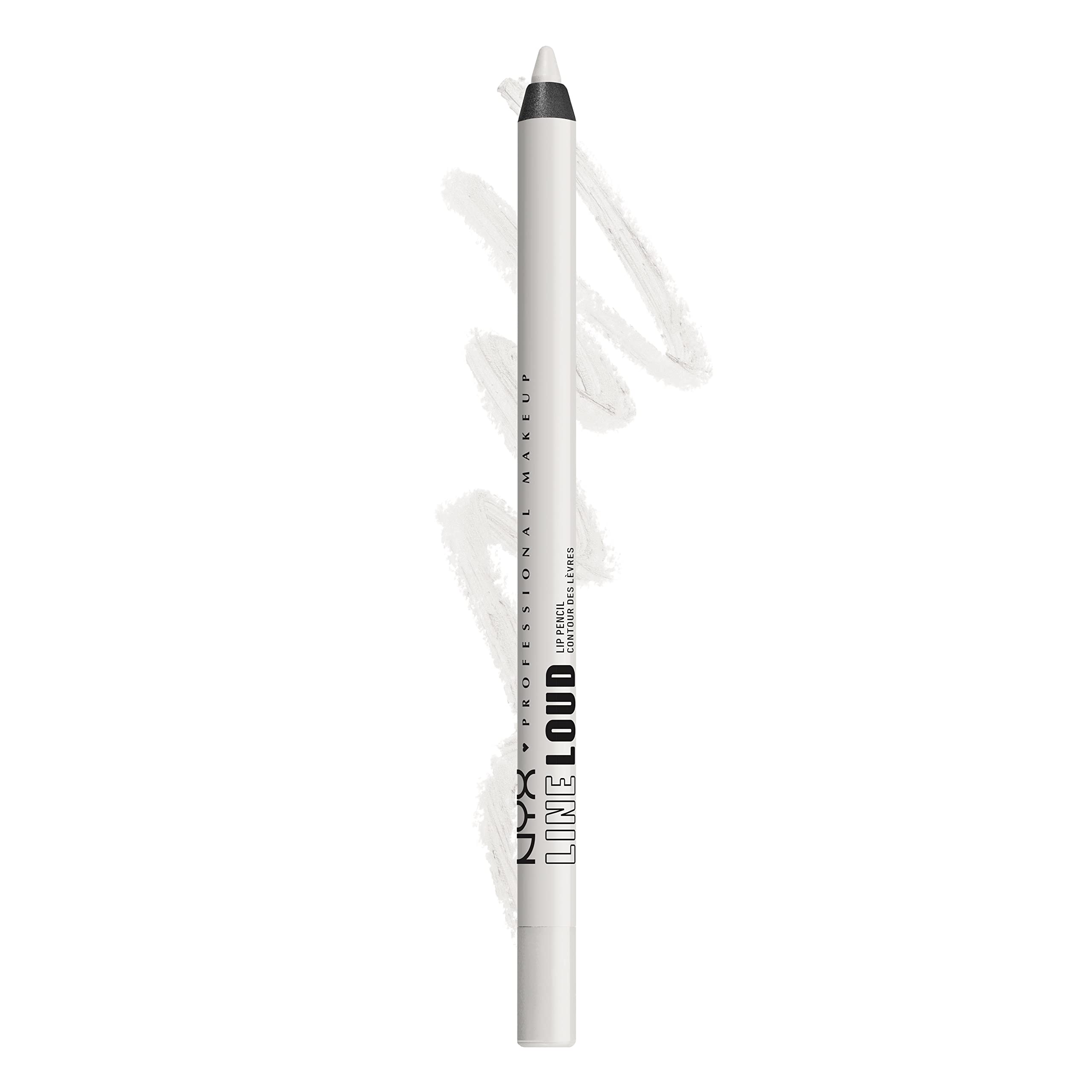 NYX PROFESSIONAL MAKEUP Line Loud Lip Liner, Longwear and Pigmented Lip Pencil with Jojoba Oil  Vitamin E - gimme Drama (White)
