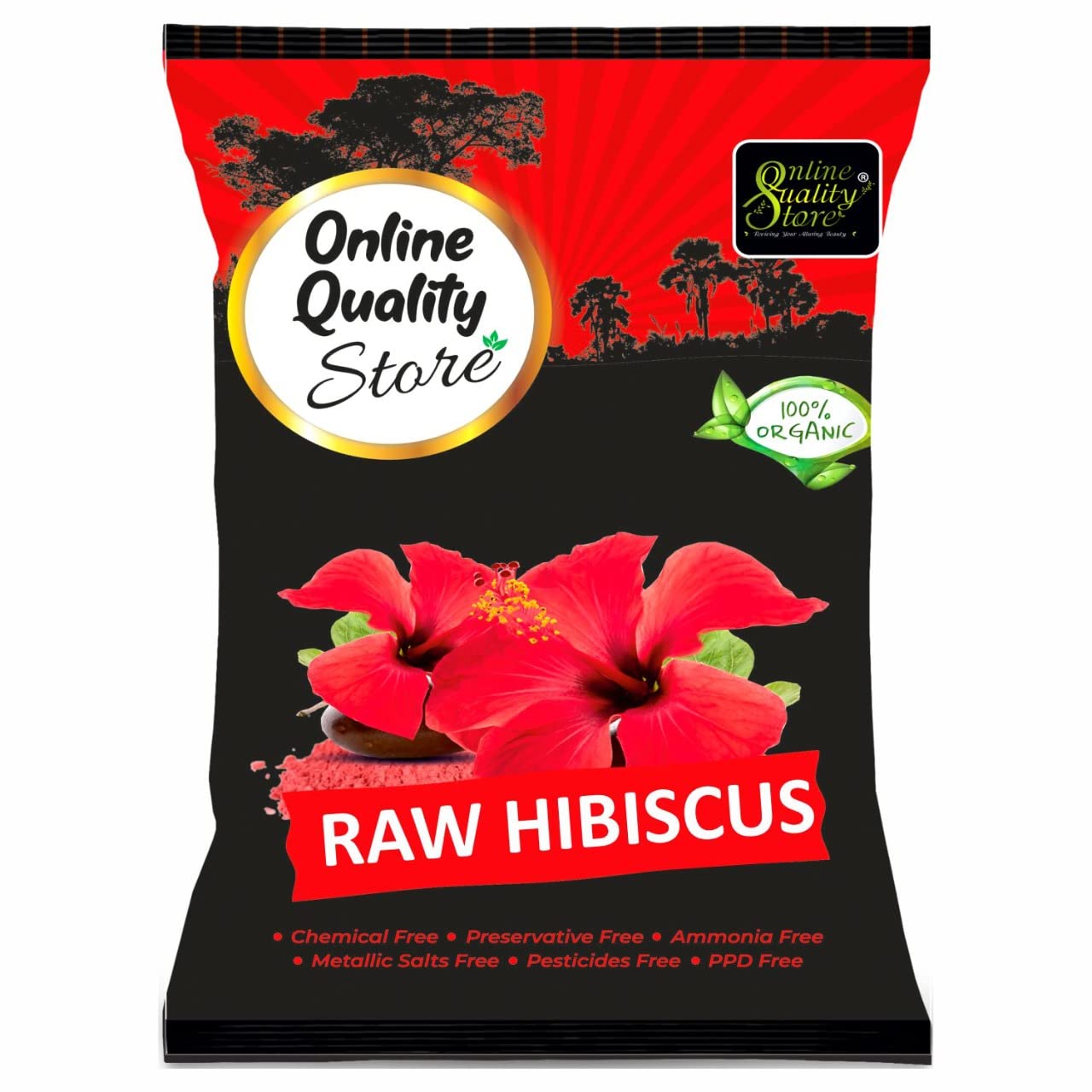 Online Quality Store Dry Hibiscus Flowers For Hair | Hibiscus Sabdariffa | Rosa Sinensis | Gudhal Ke Phool  100G