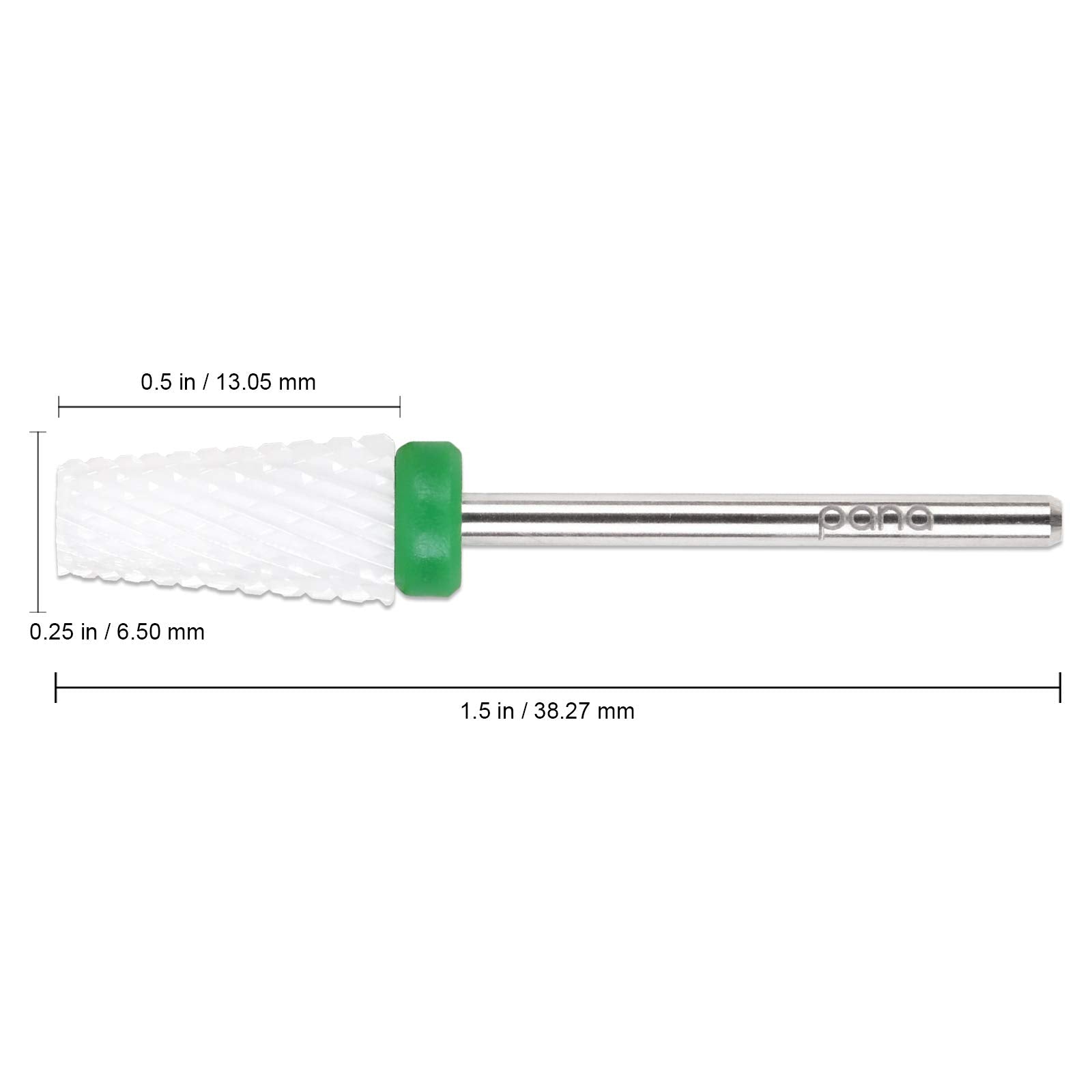 Pana Tapered Barrel Ceramic Bit 3/32'' Shank Size - (Ceramic, Coarse Grit) - Fast Remove Acrylic Or Hard Gel Nail Drill Bit For