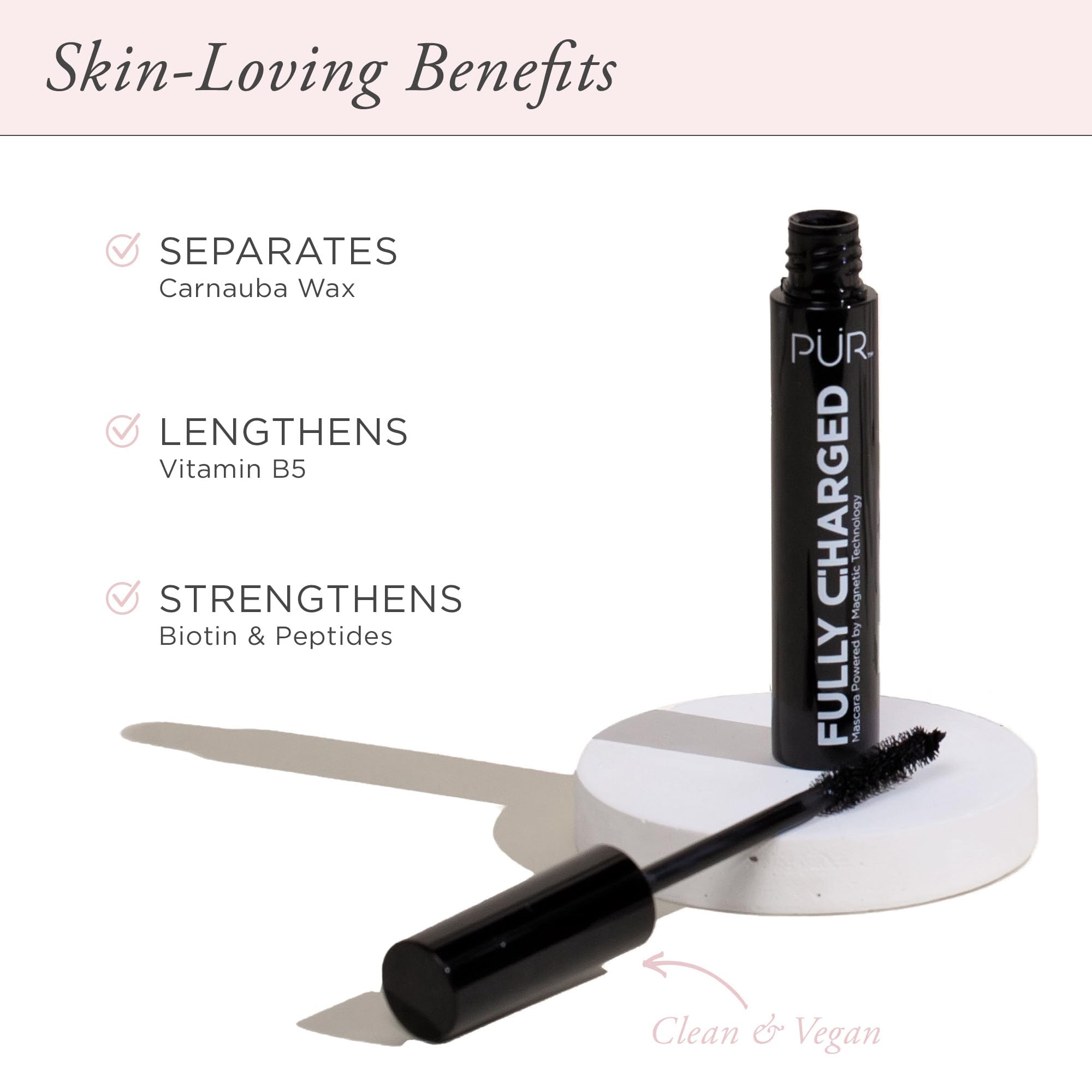 Pr Minerals Fully Charged Mascara - Magnetic Black Mascara For Full Volumizing To Instantly Lift, Separate, And Define Each Lash